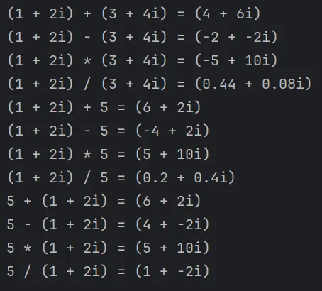 Sample image of Complex Numbers project